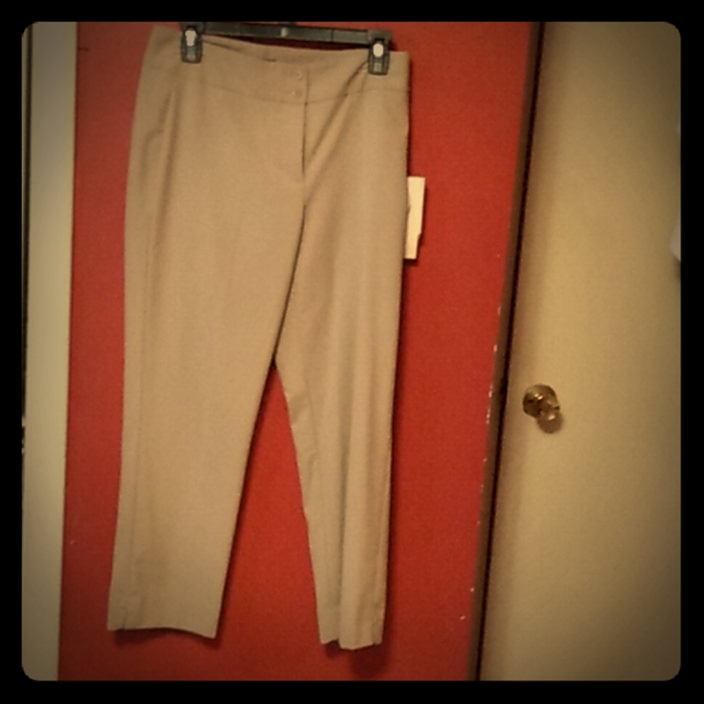 Tan Ankle-Length Slacks